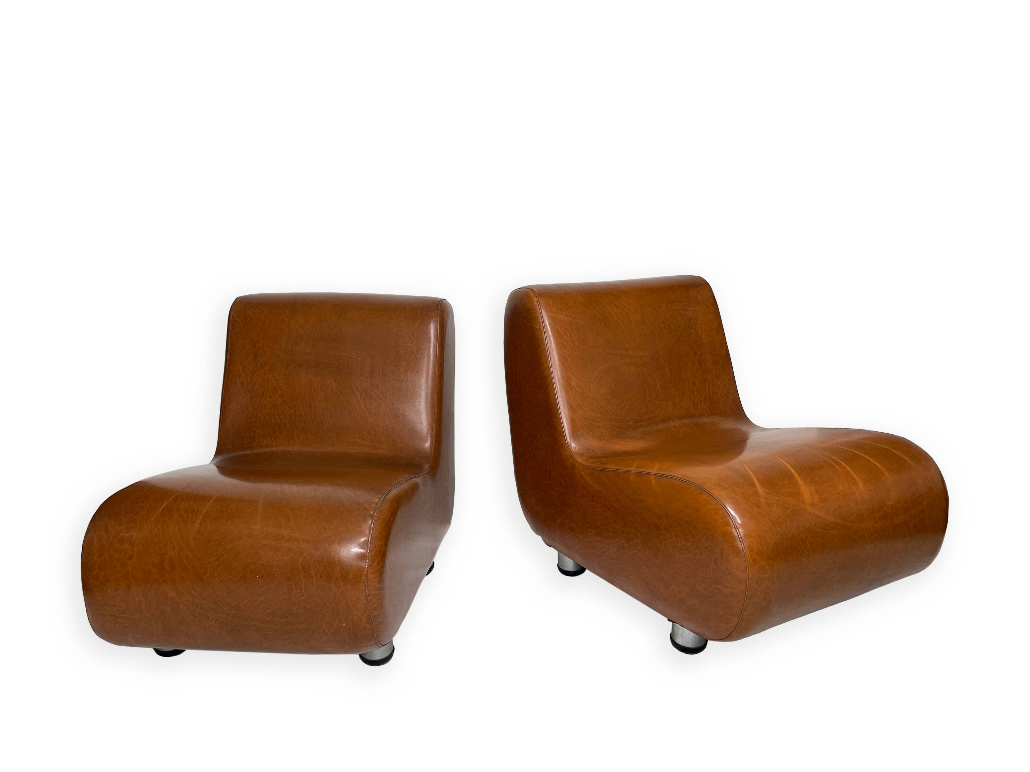 Curve armless armchairs, 1970s