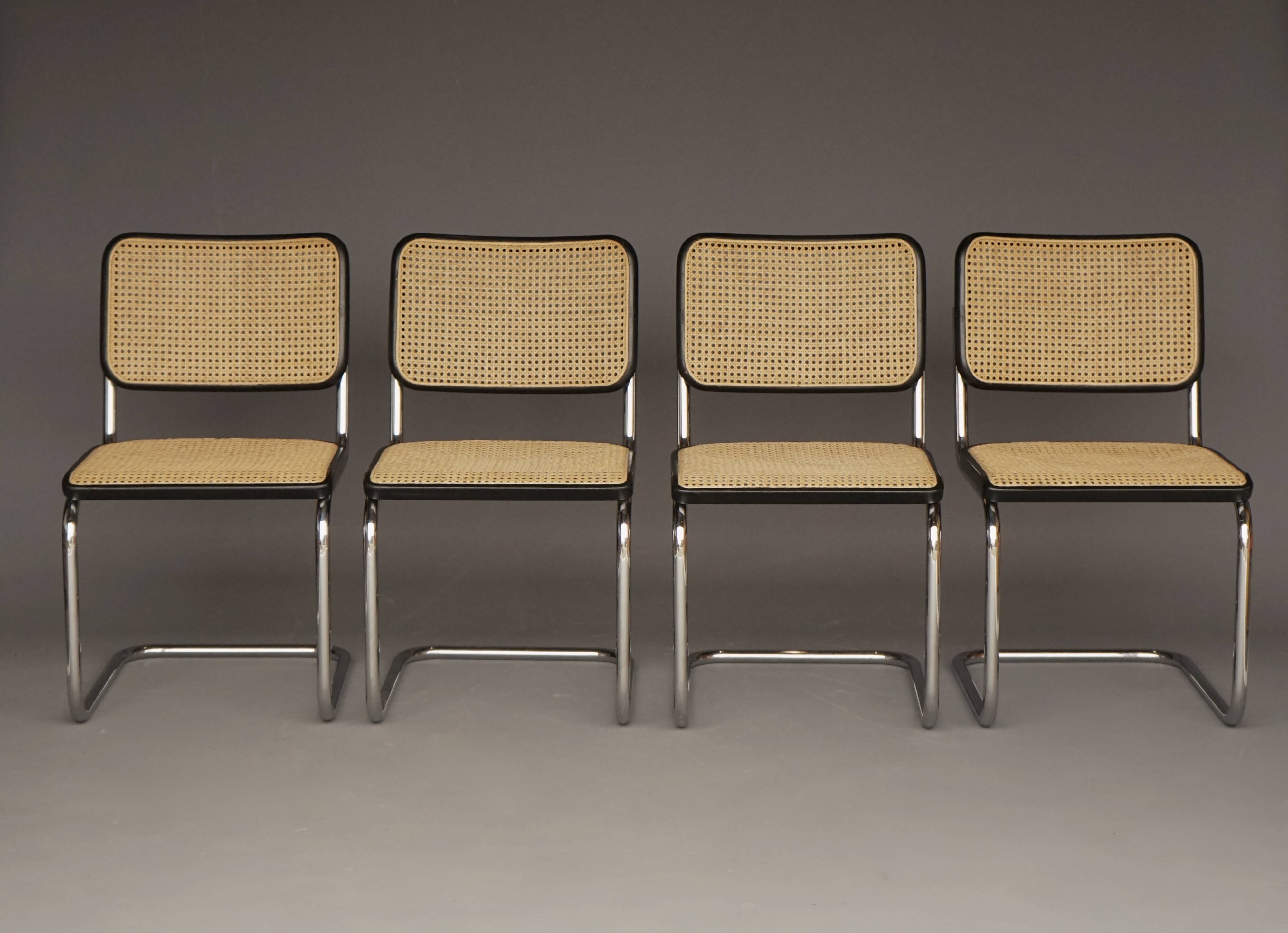 S32 Dining Chairs by Marcel Breuer for Thonet. 1980s. Set of 4