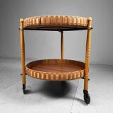 Mid-century wooden bar trolley