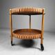Mid-century wooden bar trolley