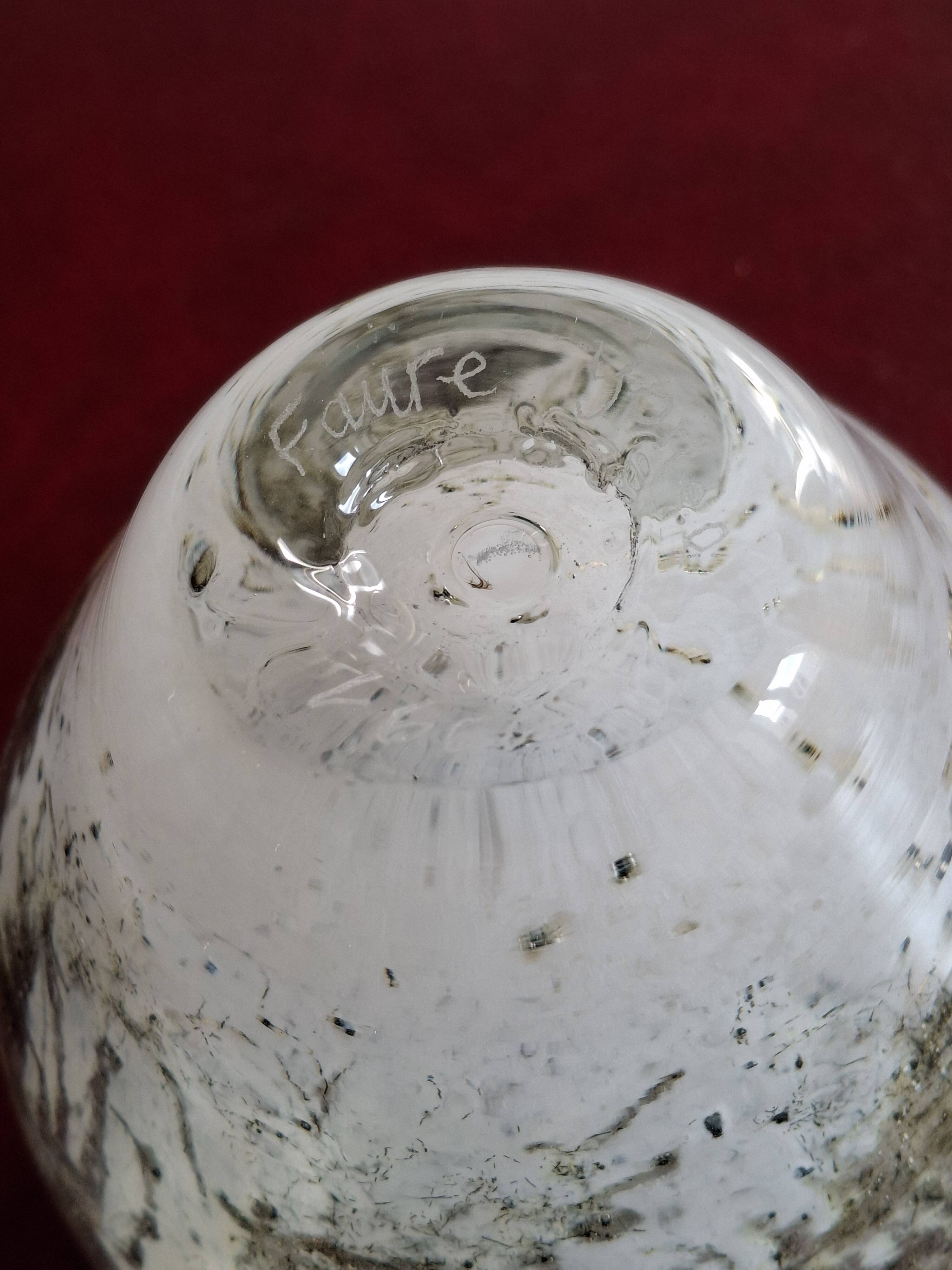 Yonel Faure signed blown glass soliflore vase