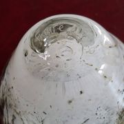 Vase boule soliflore en verre soufflé Yonel Faure signé