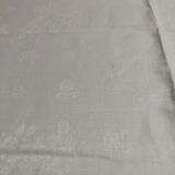Nappe ancienne fil damassé rouge et blanc dix serviettes 150 X 190 cm