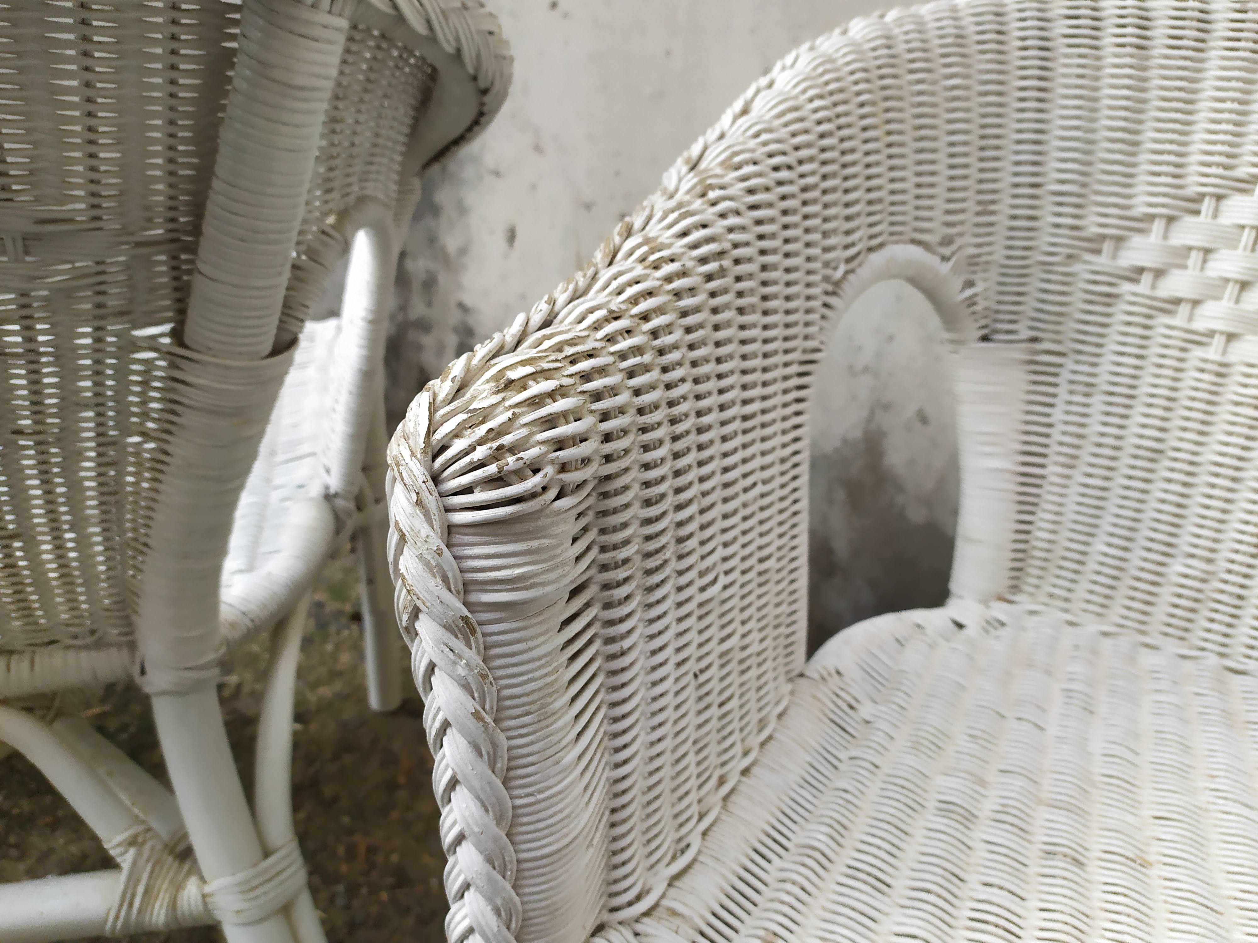 Pair of vintage rattan chairs