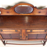 Dressing table in oak carved arts & crafts