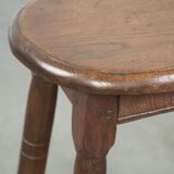 Antique Dutch oak stool from the early 19th century with a nice design