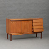 Small Danish teak sideboard with a pull out tray