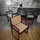 Pascal Mourgue rare set of 3 caned sleigh armchairs in lacquered wood for vintage 80s triconfort