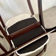 Set of 4 vintage 70s Italian design wooden and terry chairs