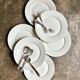 6 white porcelain flat plates