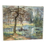 Paysage de foret signé