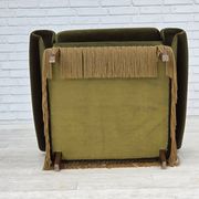 1970s, Danish lounge chair, high, furniture velour, ash wood legs.