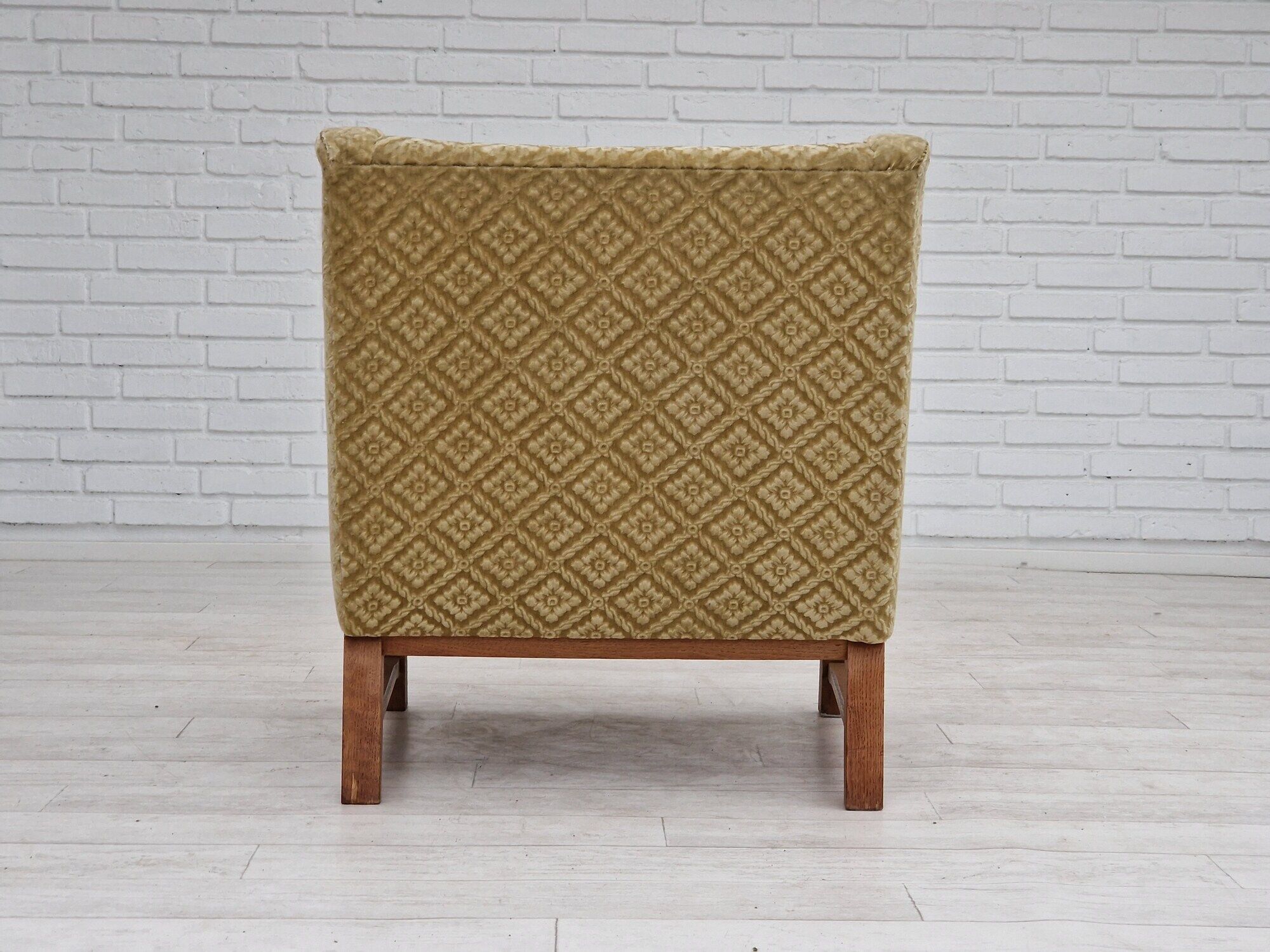 1960s, Danish design, lounge chair, furniture fabric, oak wood