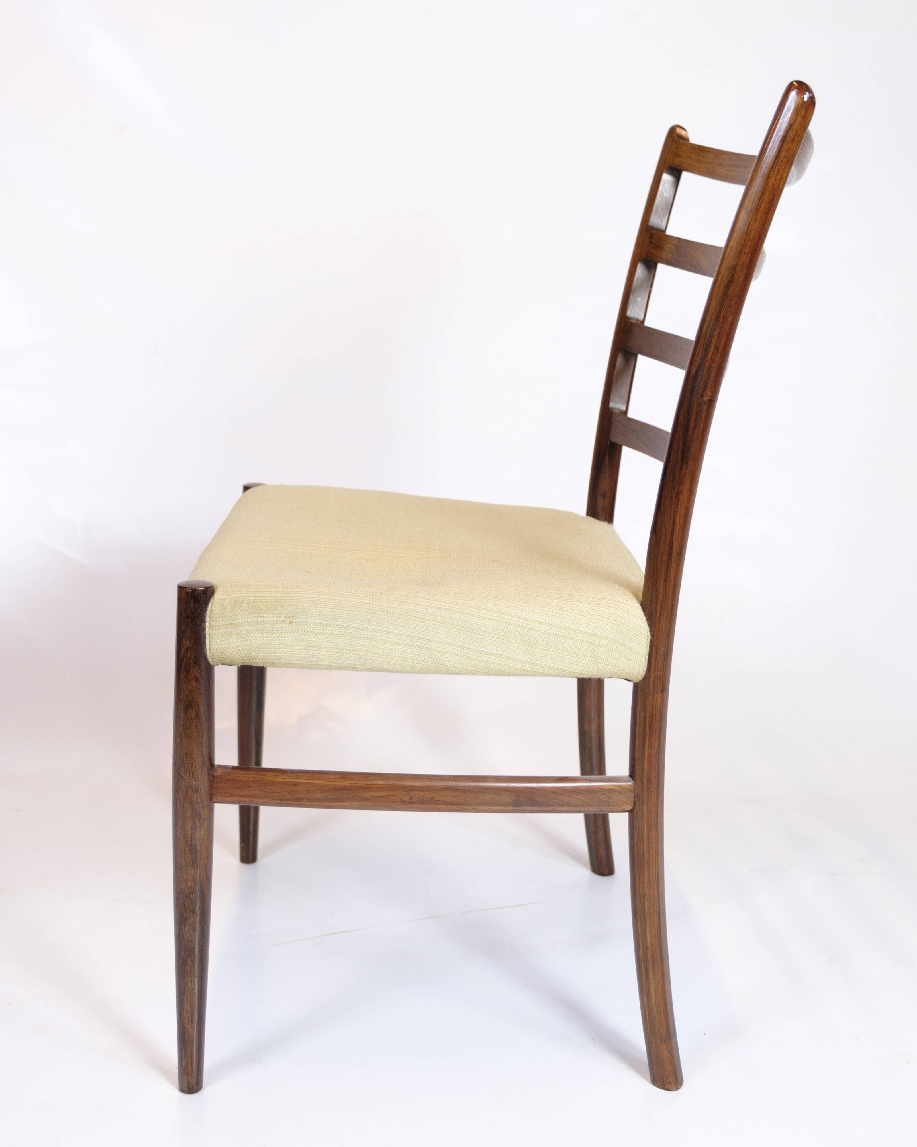 Dining chair - Rosewood - Light wool fabric - N.O. Møller - 1960s