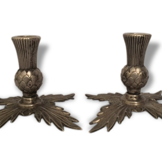 Pair of silver candlesticks