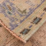 Tapis vintage beige, tapis turc vintage délavé par le soleil, tapis beige