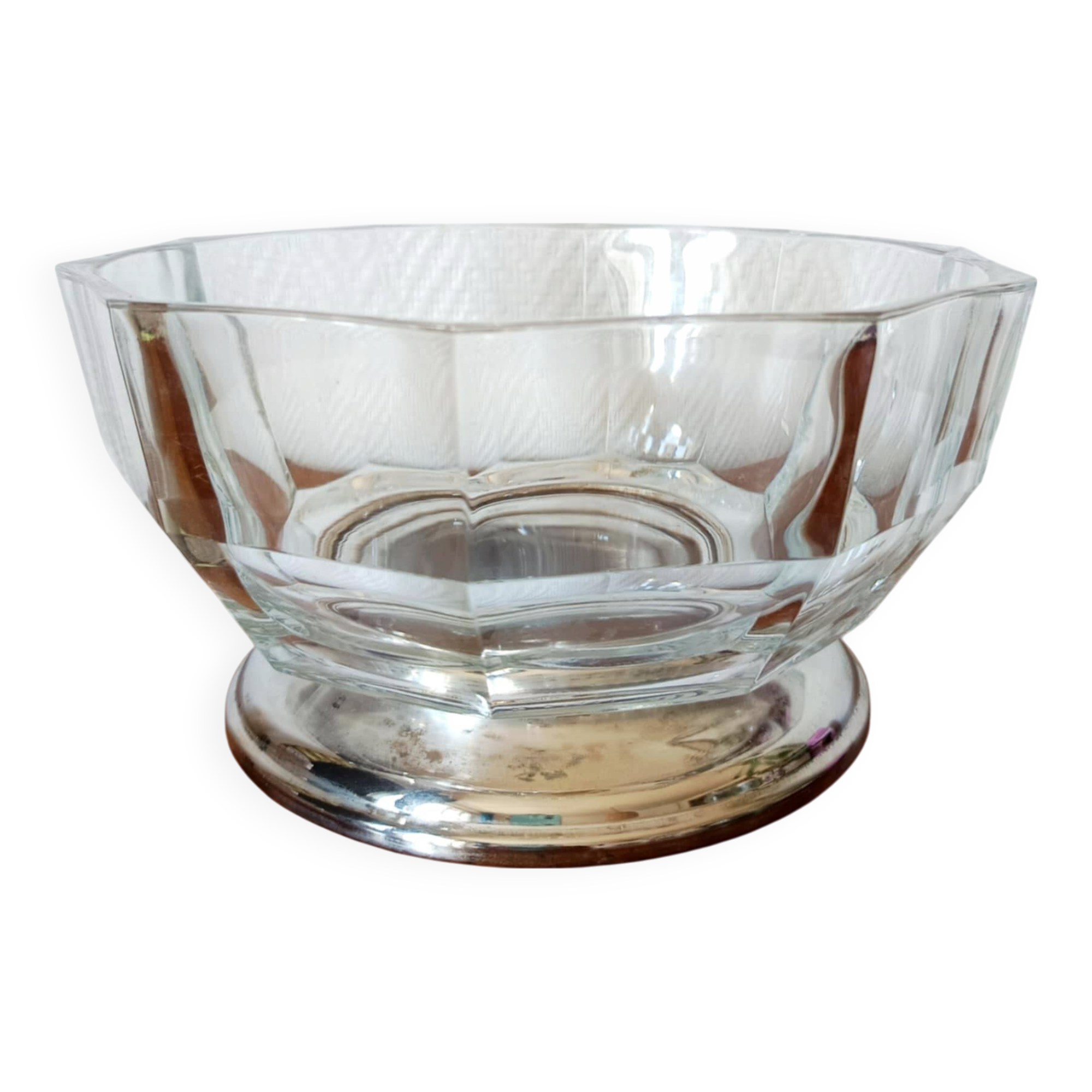 Art Deco cup with silver metal sides