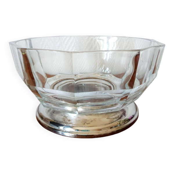 Coupe art déco à pans métal argenté