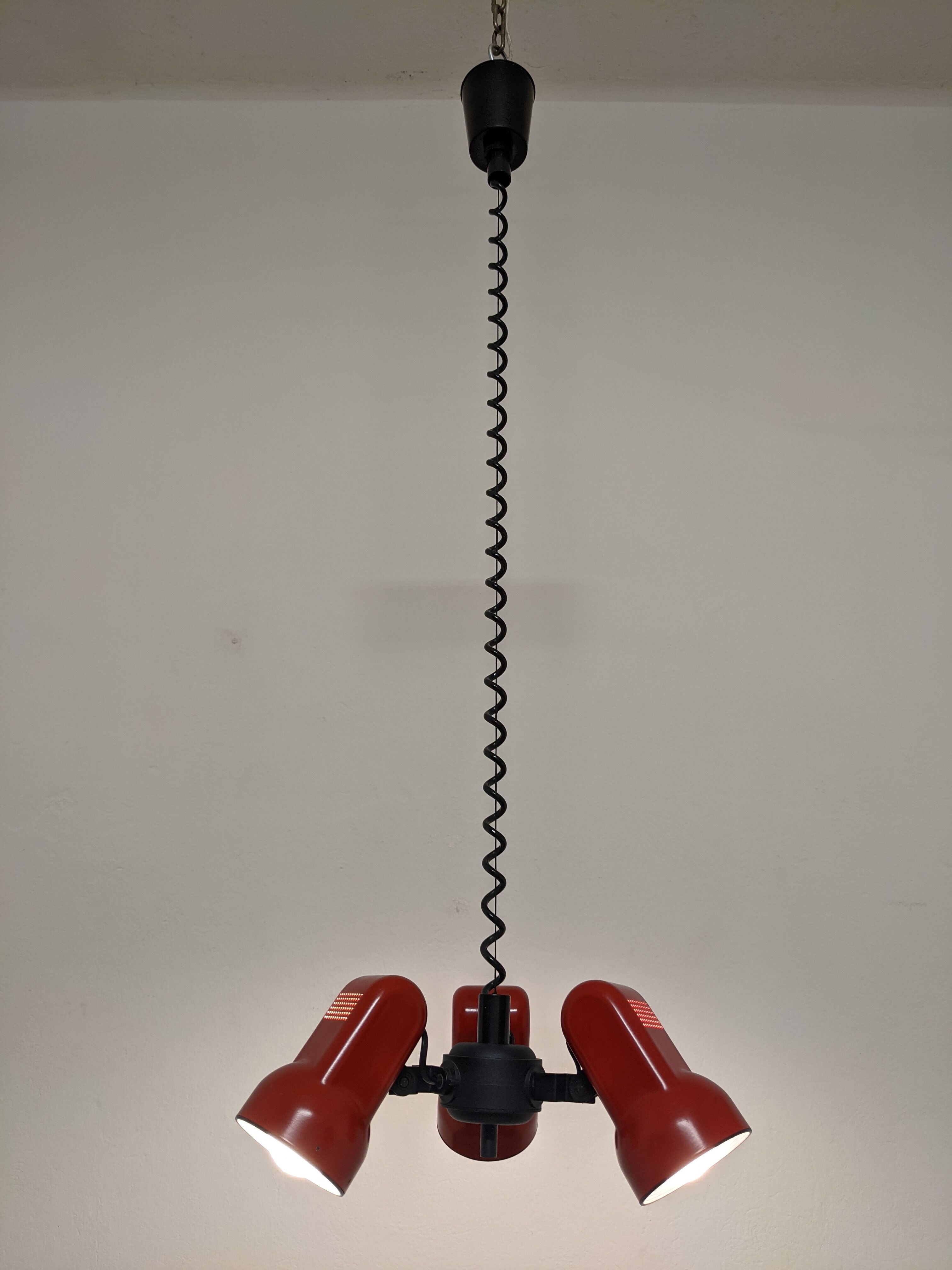 Chandelier with 3 spots of the 70s /80s of vrieland design