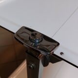 Folding tray with vintage wheels Textable in white formica