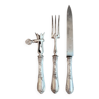 Rocaille Style Silver Metal Leg of Gigot Set - Ref 06.