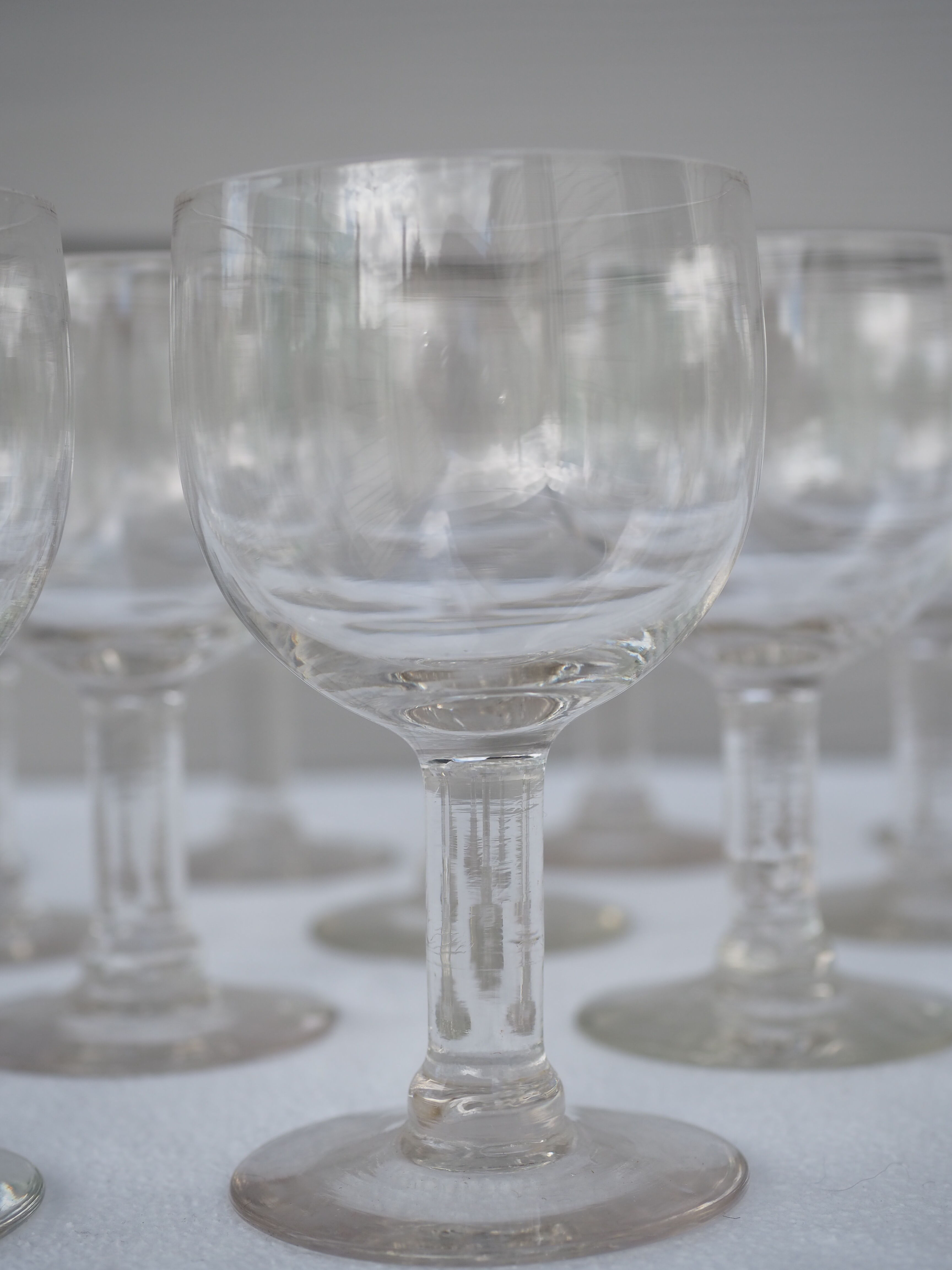 6 verres ballon ancien style bistrot XXème siècle