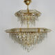 Vintage crystal and brass chandelier by Bakalowits & Söhne 8 lights, 1980s