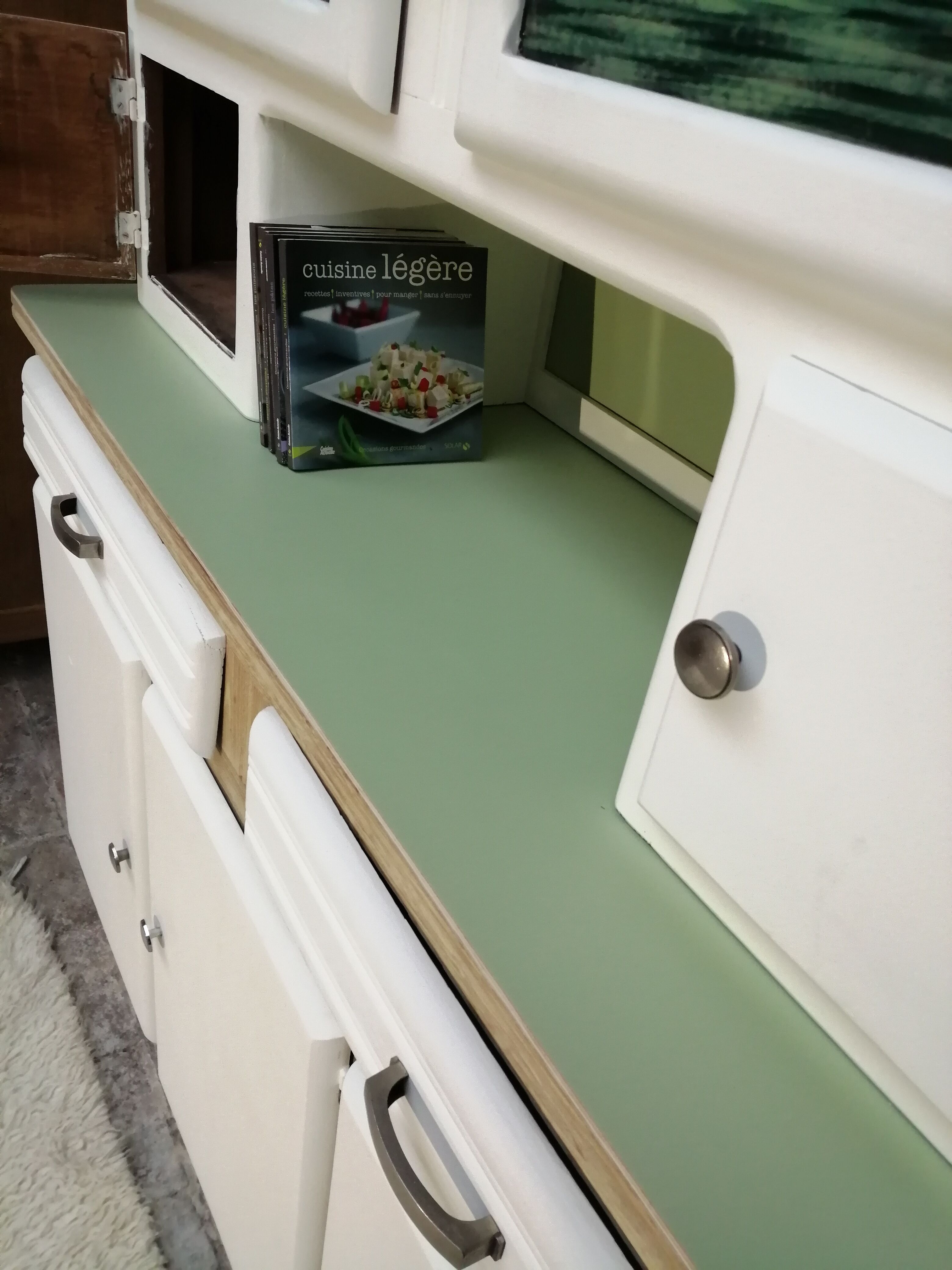 Buffet mado 50s white and brushed oak