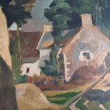 Oil on Canvas 19th Signed Breton Landscape