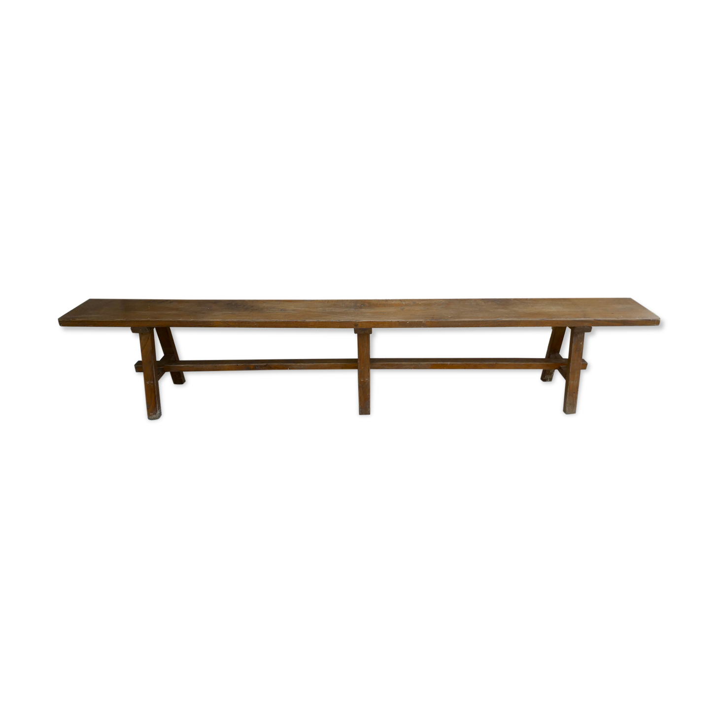 Solid wood farmhouse bench, 2m30
