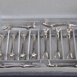 Silver metal knife holder set animals