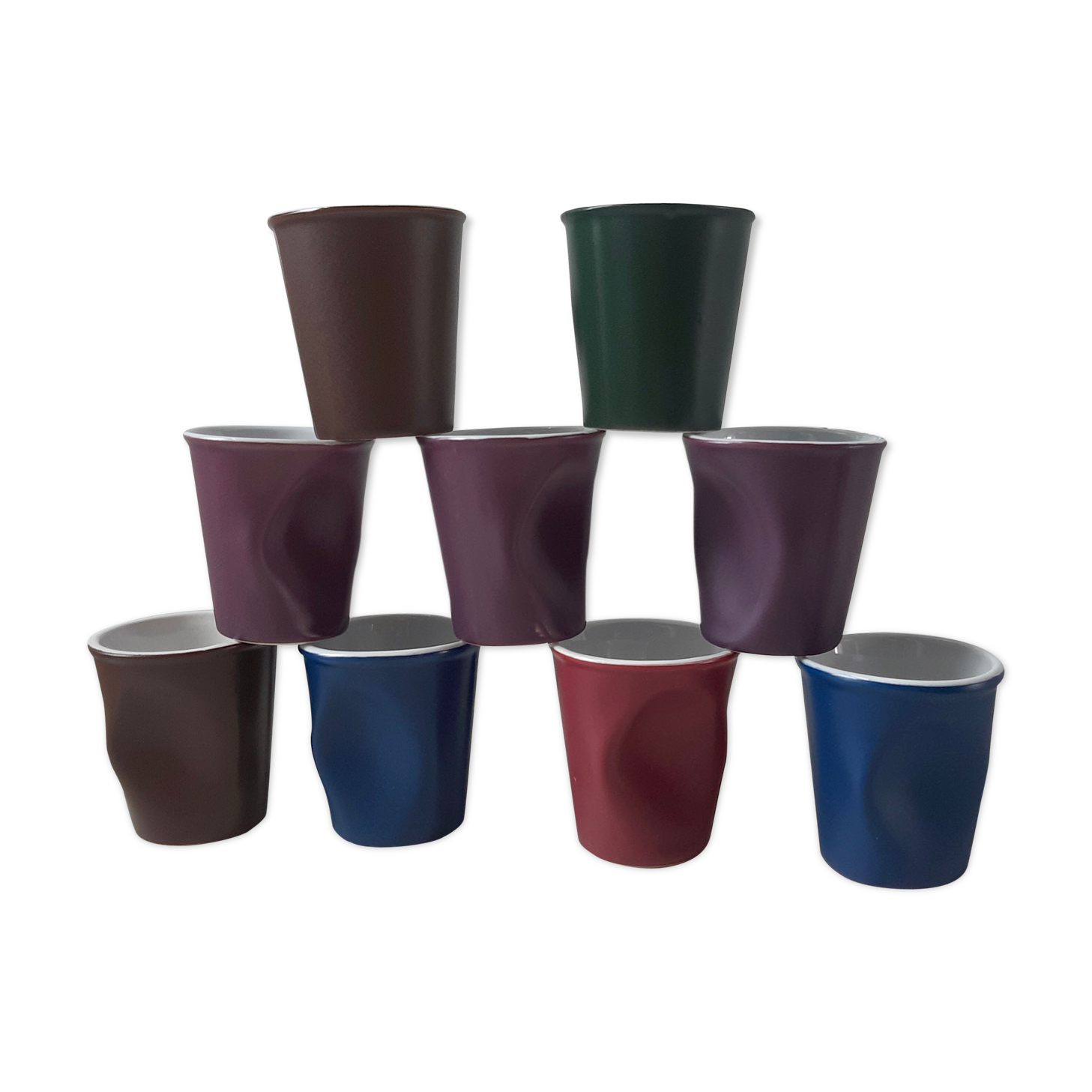 Set of 9 crumpled espresso cups Revol