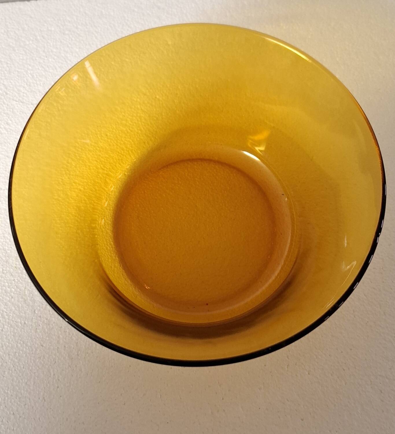 Vintage amber glass salad bowl.