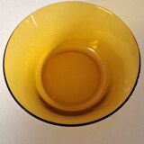 Vintage amber glass salad bowl.