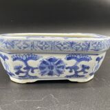 Chinese decorative planter - blue and white - vintage rectangular pot