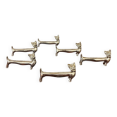 Set of 6 silver-plated cat knife rests