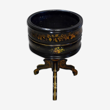 Napoleon III planter in blackened wood and gilded decorations, XIXth century