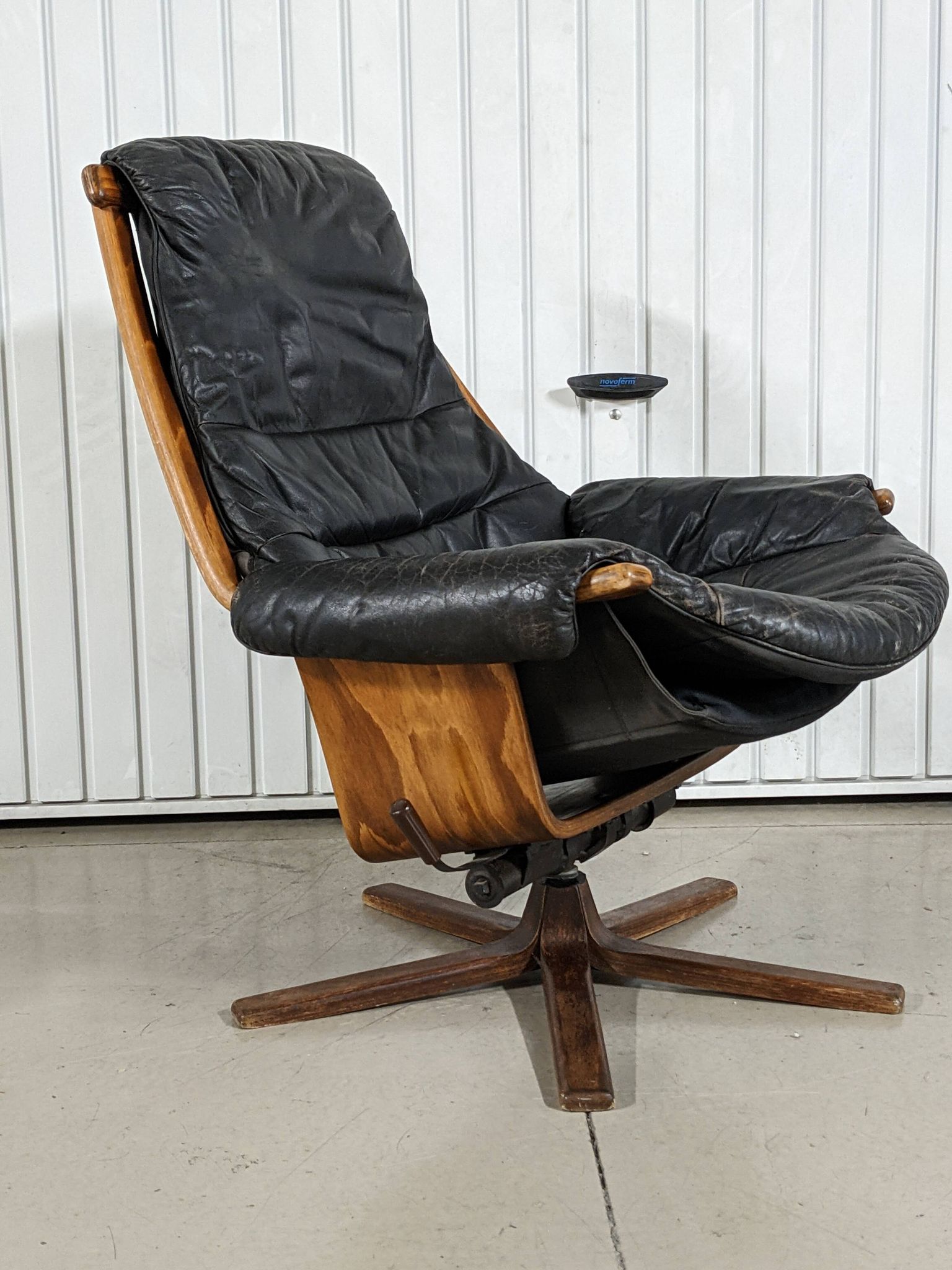 Vintage lounge armchair Gote Mobler 1960 swivel and reclining