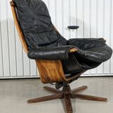 Vintage lounge armchair Gote Mobler 1960 swivel and reclining