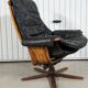 Vintage lounge armchair Gote Mobler 1960 swivel and reclining