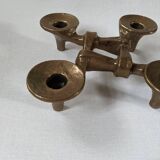 Contemporary Scandinavian Brutalist Design Bronze Candlestick