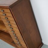Vintage Dutch Oak Apothecary Sideboard / Filing Cabinet, 1950s