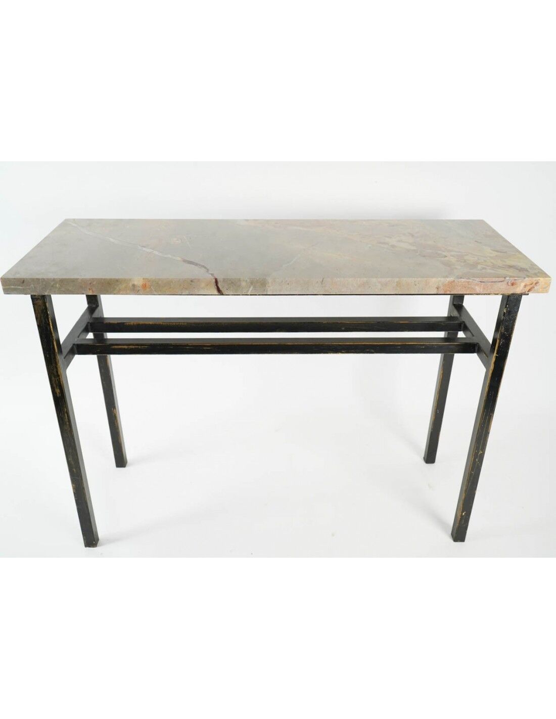 Console, art moderne, acier peint et marbre