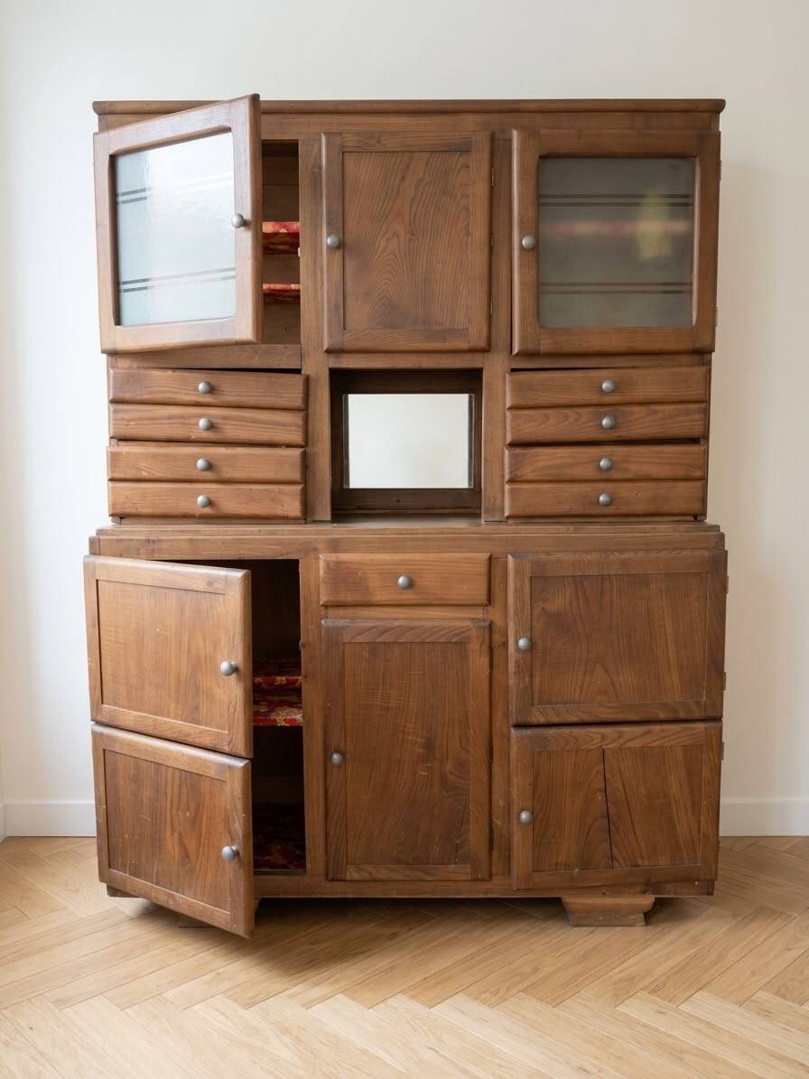 Antique wooden sideboard buffet