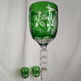 Set of 4 crystal glasses.