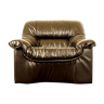 Lounge armchair "Bat" in black leather around 1980