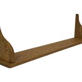 Vintage oak wall rack book shelf 1970s wood minimalist design