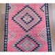 1970s Turkish Handmade Wool Pink Runner 81x363