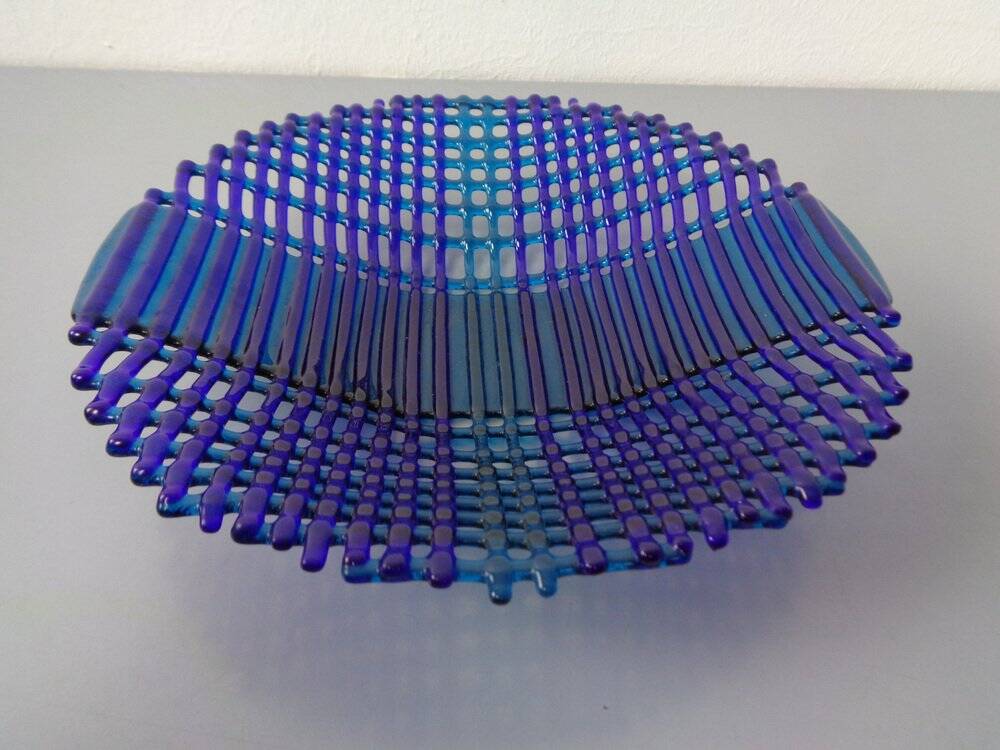 Italian filigree glass bowl, 1960s