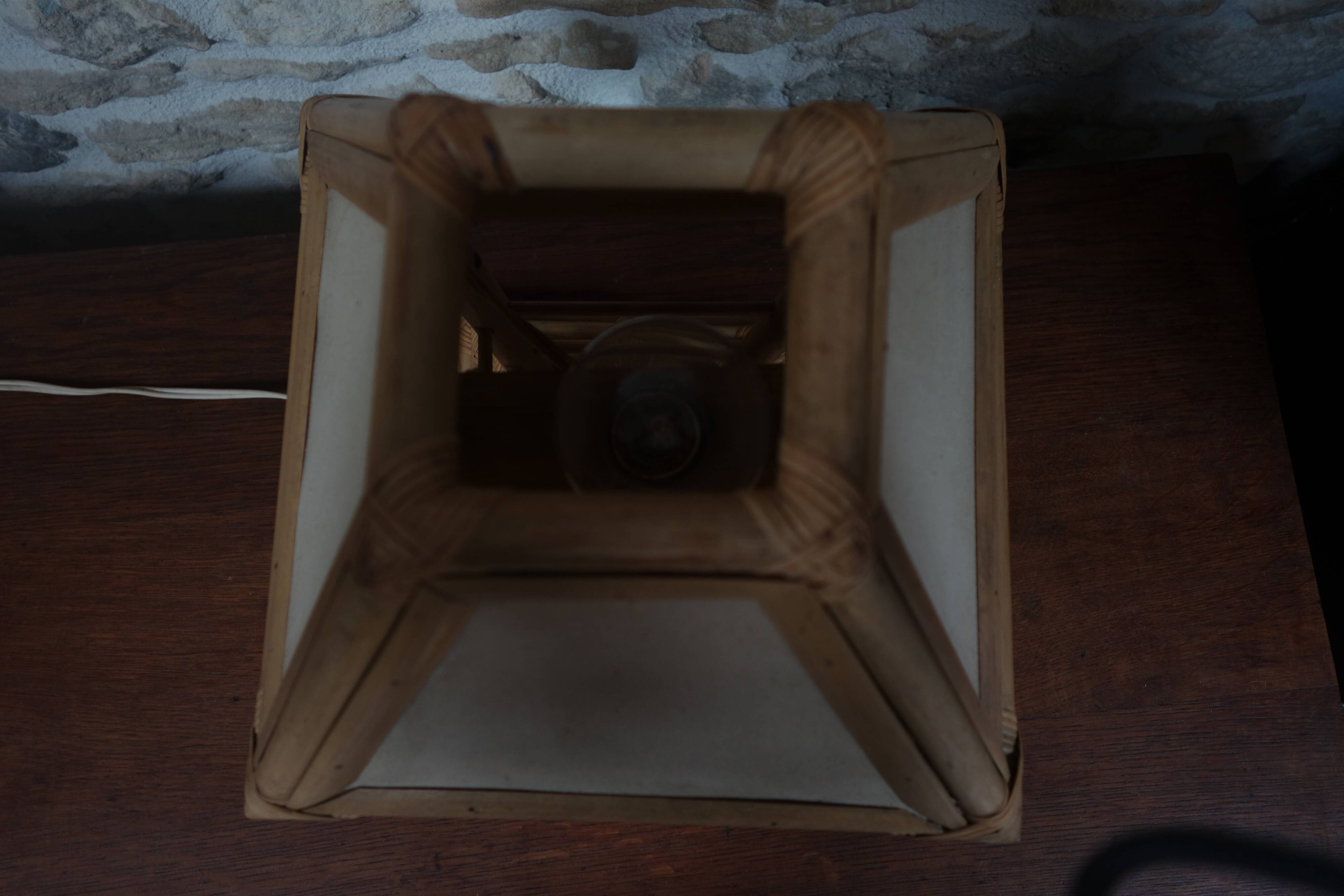 Vintaget cheve lamp or rattan lamp